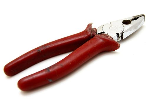 Flat-nose pliers on a white background