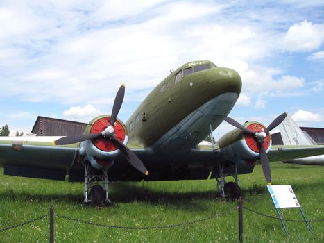 Moscow, Monino, Russia, the old military plane on parking