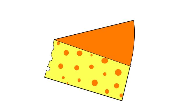 cheese on white background