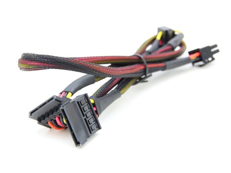 Hard disk drive power cables with electronic cable