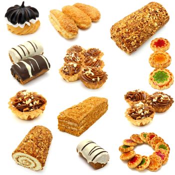 Set of cookies of the various form on a white background