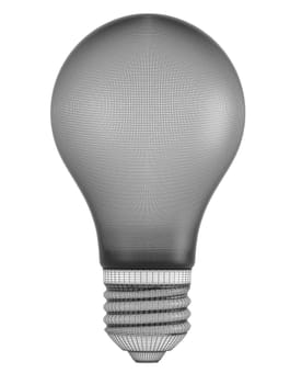 Light bulb. 3d illustration over  white backgrounds.