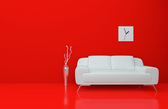 High resolution image. 3d rendered illustration. Interior of the modern room.