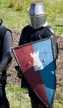 KALININGRAD, RUSSIA  - April 25: Reconstruction of knightly fight, April 25, 2010 in Kaliningrad, Russia.