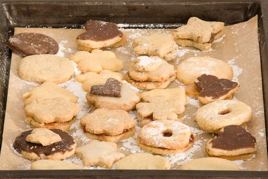 Line a baking tray with delicious Christmas cookies