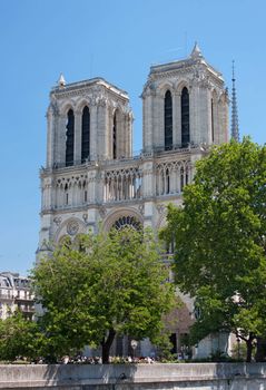 Nice view of the Cathedral of Notre-Dame de Paris in France