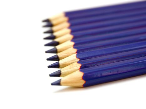 Colour pencils isolated on white background close up