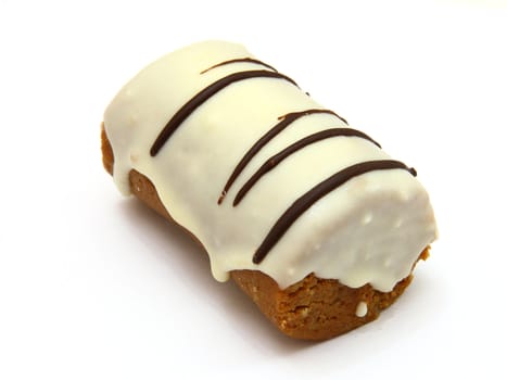 Round mini chocolate pie with strips from above