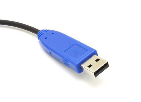 Computer usb cable isolated data on white background