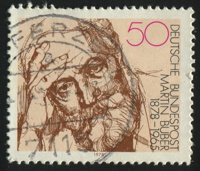 GERMANY  - CIRCA 1978: stamp printed by Germany, shows portrait Martin Buber, circa 1978.