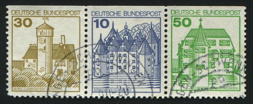 GERMANY  - CIRCA 1977: stamp printed by Germany, shows old castle, circa 1977.