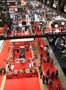 Motolive exhibition area at EICMA, International Motorcycle Exhibition in Milan, Italy.