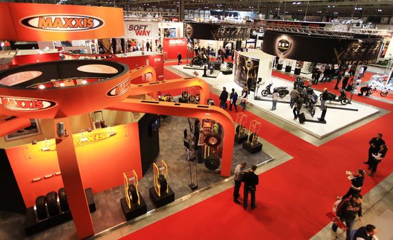 Motolive exhibition area at EICMA, International Motorcycle Exhibition in Milan, Italy.