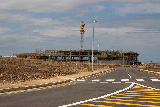 Road Leading to a new industrial construction site