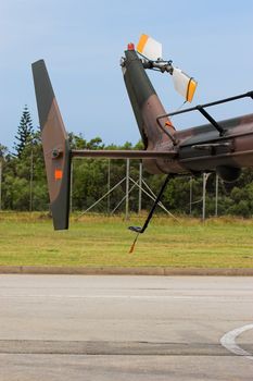 Tail rotor and wing of an air-force helicopter