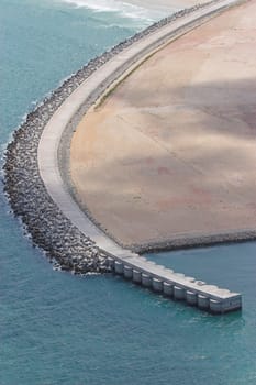 Aerial View of Harbour Wall in Port Elizabeth South Africa