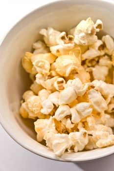 food series: macro picture of popcorn on the bowl