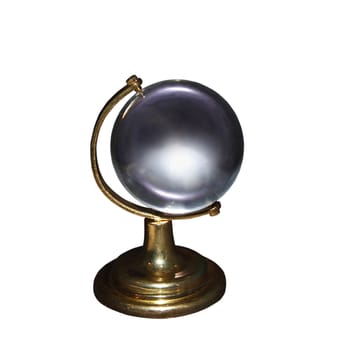 cutout of a clear crystal globe