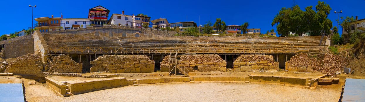 Ancient amphitheater wide angle panorama