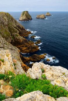 Scenic view from Pointe de Penhir on Atlantic coast in Brittany, France