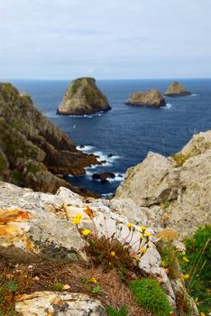 Scenic view from Pointe de Penhir on Atlantic coast in Brittany, France