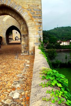 Medieval Valentre bridge in Carhors in southwest France