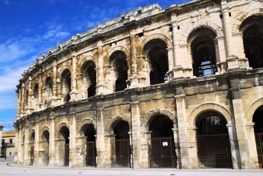 Roman arena in city of Nimes in southern France