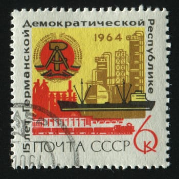 RUSSIA - CIRCA 1964: stamp printed by Russia, shows Germany arms, circa 1964.