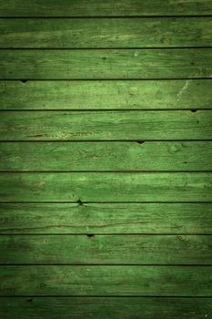 Background picture made of old green wood boards