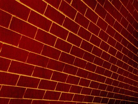 Illustration of a bricks wall over a red background
