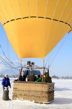 ZELL AM SEE, AUSTRIA - JAN 26: BP Gas Balloon Trophy 2010. 47 Balloon pilotes of seven nations starting for the international balloon trophy on January 26 2010 in Zell am See, Austria.