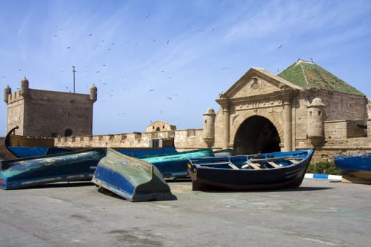 Boats on hard standing, Essaouira, Morocco