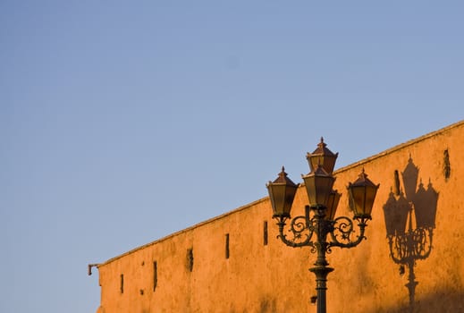 Lamp and shadow, Marrakech, Morocco