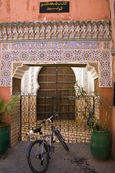 Doorway and bicycle, Marrakech, Morocco