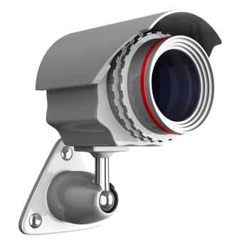 security camera on white background. Isolated 3D image