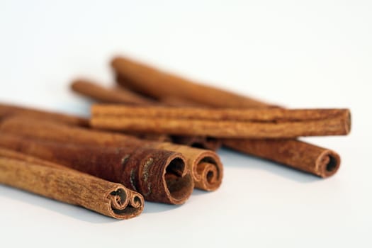 Close up of cinnamon sticks, shallow Dof