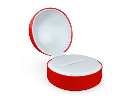 Red box for jewelry isolated on white background