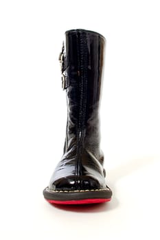 A black boot. Taken on a white background.