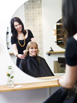 Blond woman at the Hair Salon