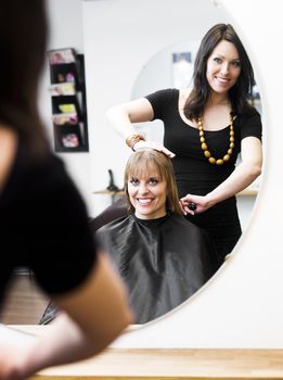 Blond woman at the Hair Salon