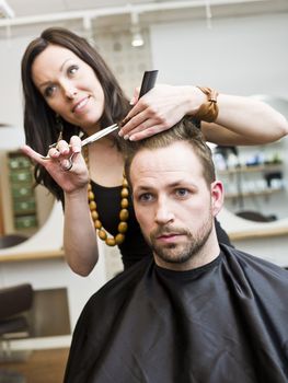 Man at the Hair salon situation