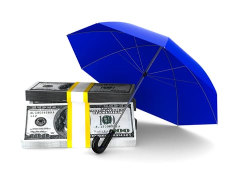 Protection of money. Isolated 3D image on white background