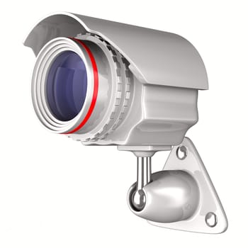 security camera on white background. Isolated 3D image