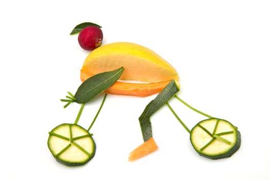 cyclist design with fresh vegetables