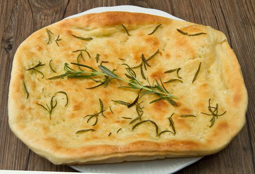 white pizza with fresh rosemary