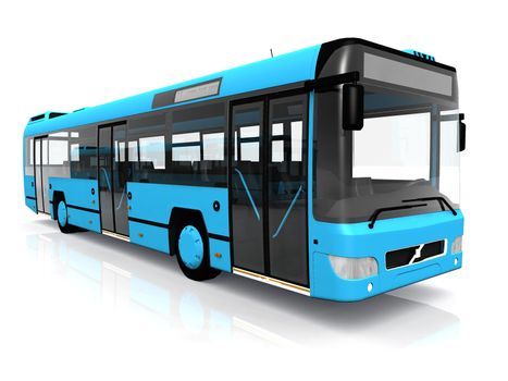 city bus on a white background