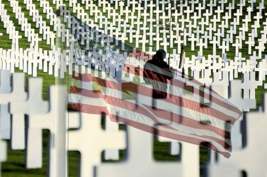 Military Cemetery and the American Flag