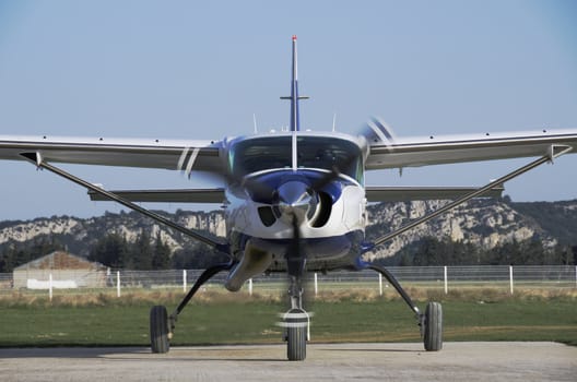 Aircraft on the airstrip ready to fly