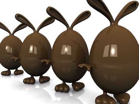 Bunny  dressed as easter eggs