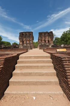 Ancient Royal Palace ruins. Pollonaruwa, Sri Lanka